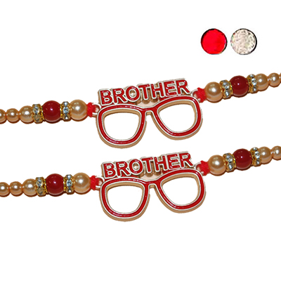 "Zardosi Rakhi - ZR-5110 A-017(2 RAKHIS) - Click here to View more details about this Product